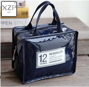 XZP 1 pc Portable PU Lunch Bags Leather Waterproof Food Picnic Lunch Box Bag Insulated Women Cooler Bags Dropshipping