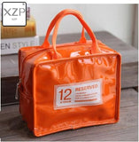 XZP 1 pc Portable PU Lunch Bags Leather Waterproof Food Picnic Lunch Box Bag Insulated Women Cooler Bags Dropshipping