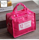 XZP 1 pc Portable PU Lunch Bags Leather Waterproof Food Picnic Lunch Box Bag Insulated Women Cooler Bags Dropshipping