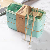 Japanese 3 Layer Lunch Box Food Container Portable Bento Box Eco Friendly Wheat Straw Lunchbox For Kids Food Box With Dinnerware