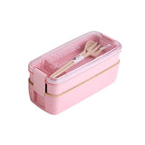 Japanese 3 Layer Lunch Box Food Container Portable Bento Box Eco Friendly Wheat Straw Lunchbox For Kids Food Box With Dinnerware
