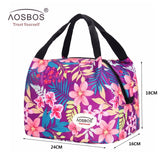 Aosbos Portable Thermal Lunch Bags for Women Kids Men Fashion  Picnic Cooler Lunch Bag Insulated Travel Food Tote Bags Box 2019