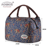 Aosbos Portable Thermal Lunch Bags for Women Kids Men Fashion  Picnic Cooler Lunch Bag Insulated Travel Food Tote Bags Box 2019