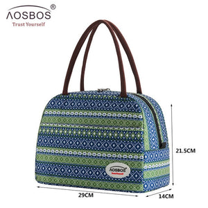 Aosbos Portable Thermal Lunch Bags for Women Kids Men Fashion  Picnic Cooler Lunch Bag Insulated Travel Food Tote Bags Box 2019