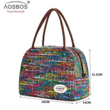 Aosbos Portable Thermal Lunch Bags for Women Kids Men Fashion  Picnic Cooler Lunch Bag Insulated Travel Food Tote Bags Box 2019