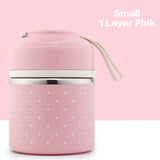 WORTHBUY Cute Japanese Lunch Box For Kids Portable Outdoor Stainless Steel Bento Box Leak-Proof Food Container Kitchen Food Box