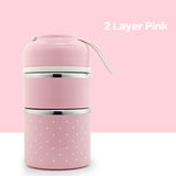 WORTHBUY Cute Japanese Lunch Box For Kids Portable Outdoor Stainless Steel Bento Box Leak-Proof Food Container Kitchen Food Box