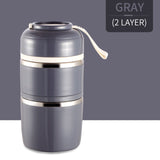WORTHBUY Cute Japanese Lunch Box For Kids Portable Outdoor Stainless Steel Bento Box Leak-Proof Food Container Kitchen Food Box