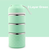 WORTHBUY Cute Japanese Lunch Box For Kids Portable Outdoor Stainless Steel Bento Box Leak-Proof Food Container Kitchen Food Box