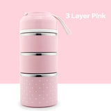 WORTHBUY Cute Japanese Lunch Box For Kids Portable Outdoor Stainless Steel Bento Box Leak-Proof Food Container Kitchen Food Box