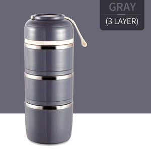 WORTHBUY Cute Japanese Lunch Box For Kids Portable Outdoor Stainless Steel Bento Box Leak-Proof Food Container Kitchen Food Box