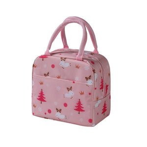 Fresh Alpaca Flower Waterproof Oxford Cooler Bag Portable Zipper Thermal Lunch Bags For Women Convenient Lunch Box Tote Food Bag