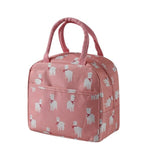 Fresh Alpaca Flower Waterproof Oxford Cooler Bag Portable Zipper Thermal Lunch Bags For Women Convenient Lunch Box Tote Food Bag