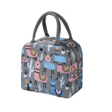 Fresh Alpaca Flower Waterproof Oxford Cooler Bag Portable Zipper Thermal Lunch Bags For Women Convenient Lunch Box Tote Food Bag