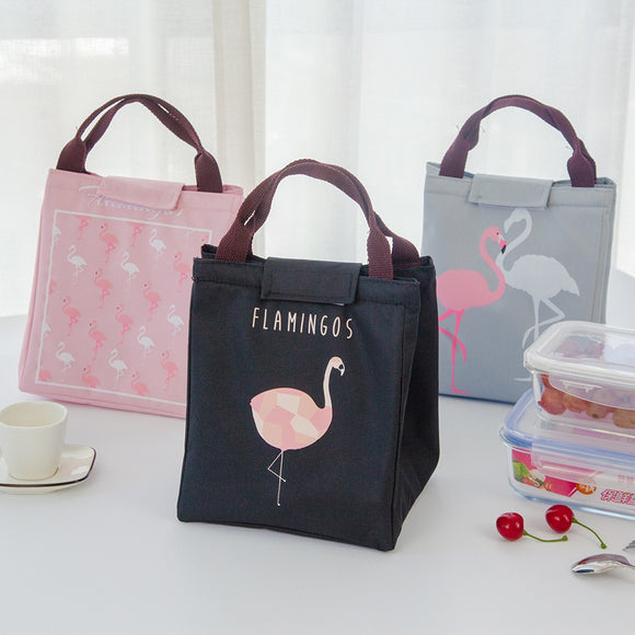 Flamingo Waterproof Oxford Lunch Bag Thermal Food Picnic Lunch Bags for Women kids Men Cooler Lunch Box Bag Tote (T)