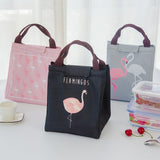 Flamingo Waterproof Oxford Lunch Bag Thermal Food Picnic Lunch Bags for Women kids Men Cooler Lunch Box Bag Tote (T)