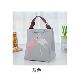 Flamingo Waterproof Oxford Lunch Bag Thermal Food Picnic Lunch Bags for Women kids Men Cooler Lunch Box Bag Tote (T)